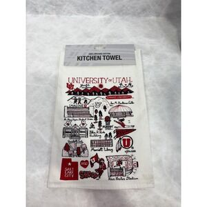 University of Utah Utes Kitchen Towel Julia Gash Organic Cotton Neil Enterprises